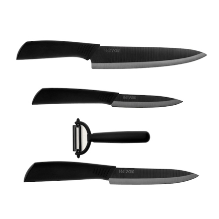 Набор керамических ножей HuoHou Nano 4 в 1, черные